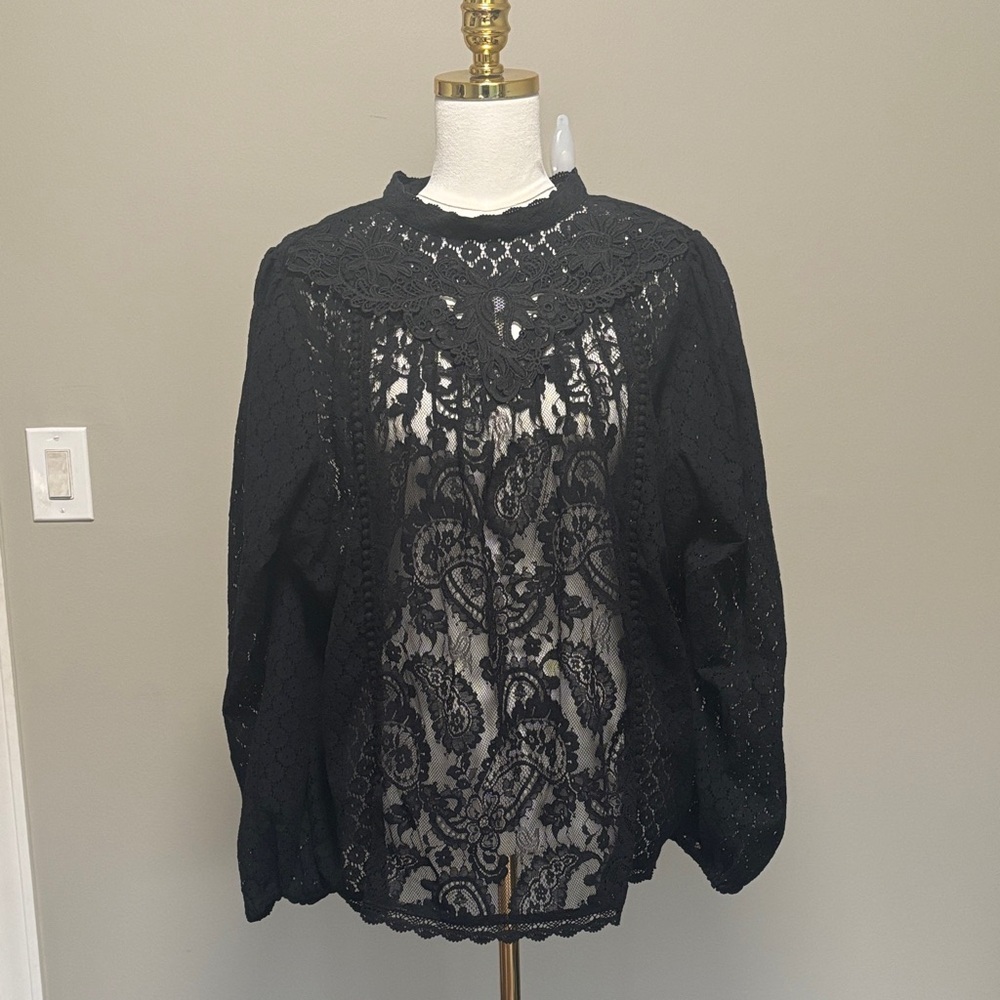 Torrid Black Lace Blouse